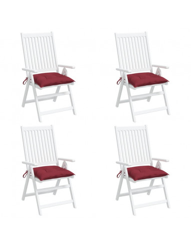 Cuscini per Sedia 4 pz Rosso Vino 40x40x7 cm in Tessuto Oxford