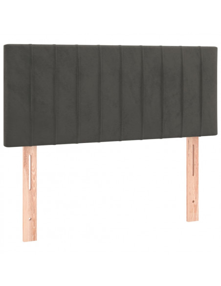 Giroletto a Molle con Materasso Grigio Scuro 90x200 cm Velluto