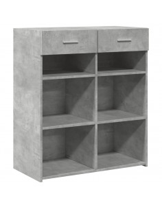 Credenza Grigio Cemento 80x42,5x93 cm in Legno Multistrato 2