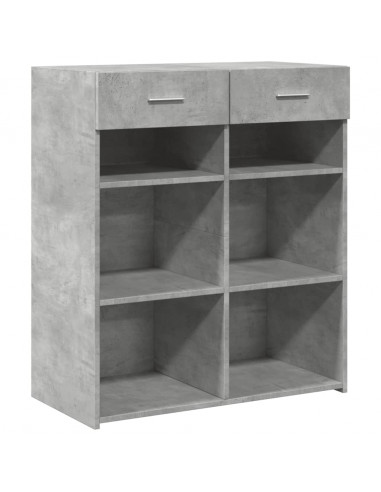 Credenza Grigio Cemento 80x42,5x93 cm in Legno Multistrato