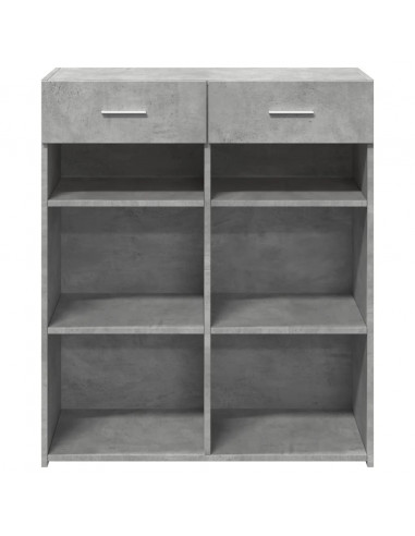 Credenza Grigio Cemento 80x42,5x93 cm in Legno Multistrato