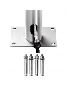 Doccia da Giardino con Base Grigia 230 cm in Acciaio Inox