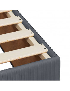 Giroletto a Molle con Materasso Grigio Scuro 90x200 cm Velluto 2