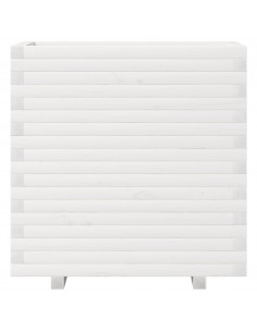 Fioriera da Giardino Bianca 70x40x72 cm Legno Massello di Pino
