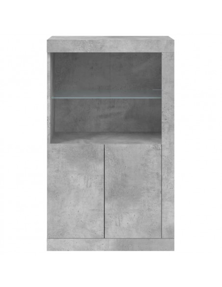 Armadietto con Luci LED Grigio Cemento in Legno Multistrato