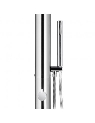 Doccia da Giardino con Base Marrone 225 cm in Acciaio Inox