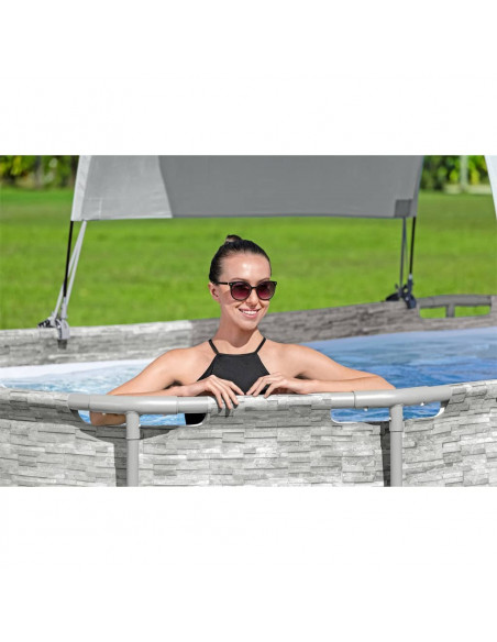 Bestway Tettoia per Piscina Fuori Terra Bianco