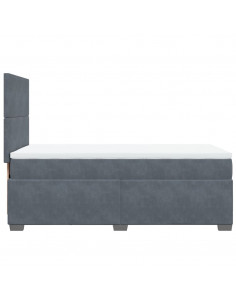 Giroletto a Molle con Materasso Grigio Scuro 90x200 cm Velluto 2