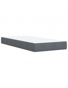 Giroletto a Molle con Materasso Grigio Scuro 90x200 cm Velluto 2