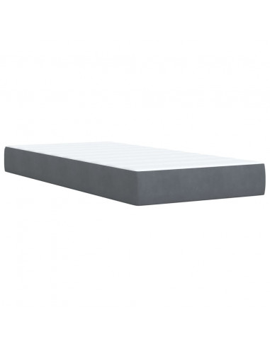 Giroletto a Molle con Materasso Grigio Scuro 90x200 cm Velluto