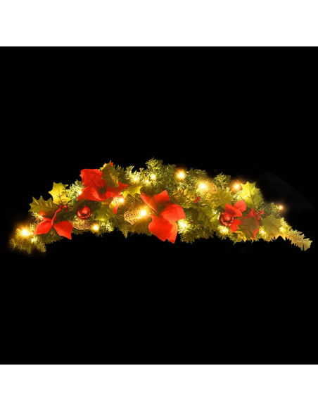 Ghirlanda di Natale ad Arco con Lucine LED Verde 90 cm in PVC