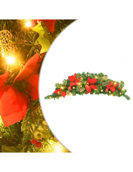 Ghirlanda di Natale ad Arco con Lucine LED Verde 90 cm in PVC