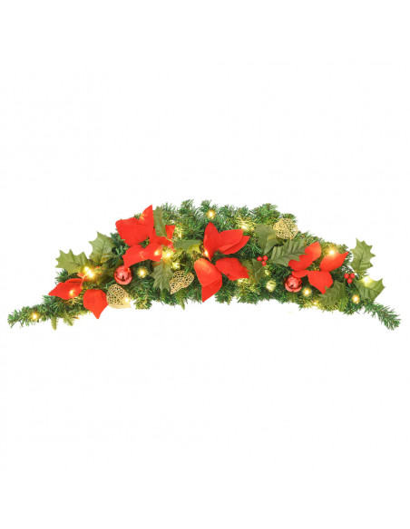 Ghirlanda di Natale ad Arco con Lucine LED Verde 90 cm in PVC