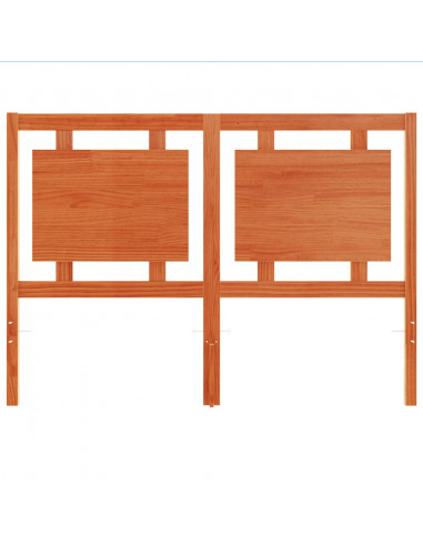 Testiera Marrone Cera 135 cm in Legno Massello di Pino