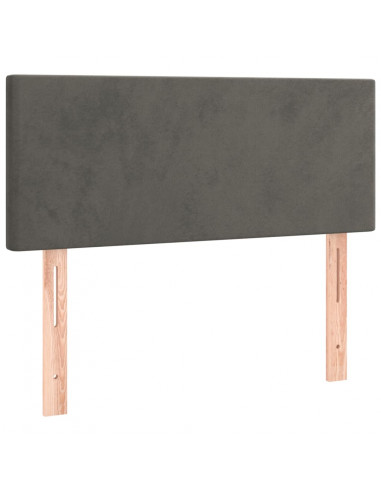 Giroletto a Molle con Materasso Grigio Scuro 90x200 cm Velluto