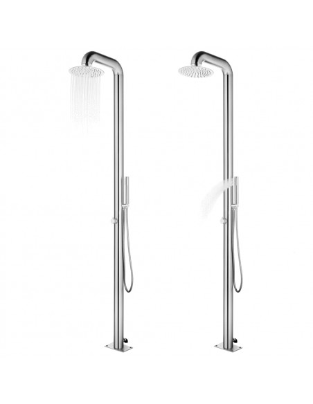 Doccia da Giardino 225 cm in Acciaio Inossidabile