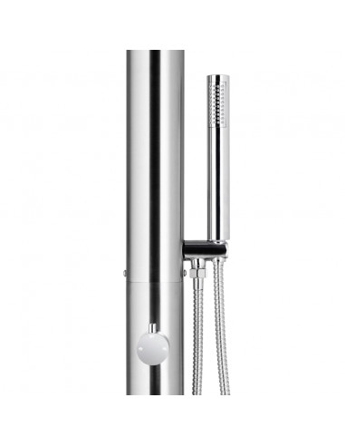 Doccia da Giardino con Base Marrone 230 cm in Acciaio Inox