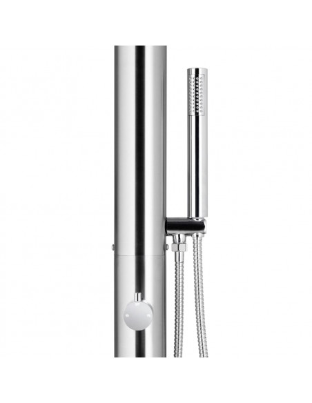 Doccia da Giardino con Base Marrone 230 cm in Acciaio Inox