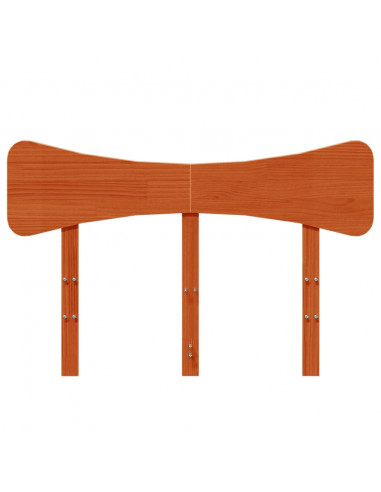 Testiera Marrone Cera 120 cm in Legno Massello di Pino