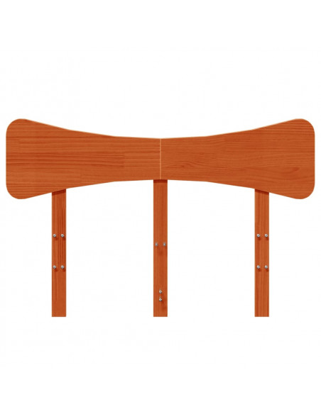 Testiera Marrone Cera 120 cm in Legno Massello di Pino