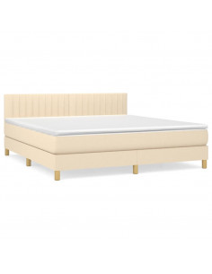 Giroletto a Molle con Materasso Crema 180x200 cm in Tessuto 2