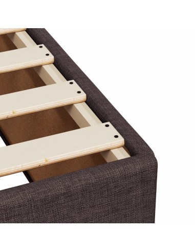Giroletto a Molle con Materasso Marrone Scuro 120x190cm Tessuto