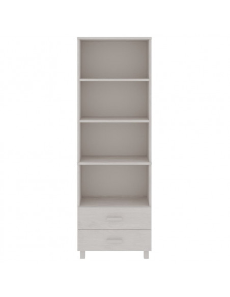 Credenza HAMAR Bianca 60x35x180 cm in Legno Massello di Pino
