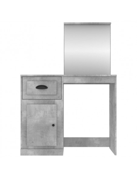 Toeletta Specchio Grigio Cemento 90x50x132,5 Legno Multistrato