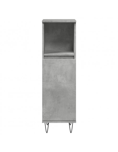 Armadietto Bagno Grigio Cemento 30x30x100 cm Legno Multistrato
