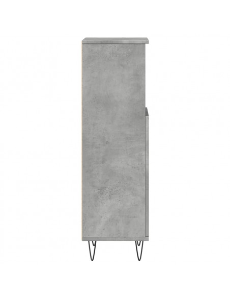 Armadietto Bagno Grigio Cemento 30x30x100 cm Legno Multistrato
