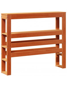 Testiera con Ripiani Marrone Cera 90 cm Legno Massello di Pino