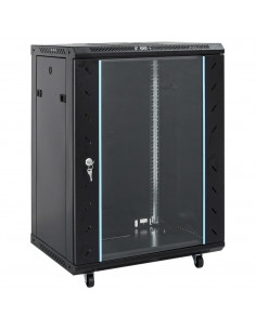 Armadietto di Rete 15U con Ruote Girevole 19" IP20 53x40x80 cm 2