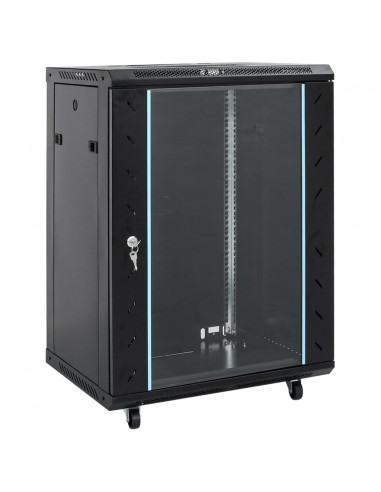 Armadietto di Rete 15U con Ruote Girevole 19" IP20 53x40x80 cm