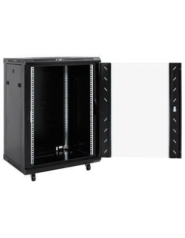 Armadietto di Rete 15U con Ruote Girevole 19" IP20 53x40x80 cm