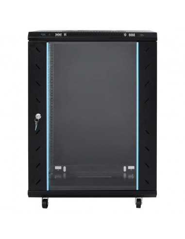 Armadietto di Rete 15U con Ruote Girevole 19" IP20 53x40x80 cm