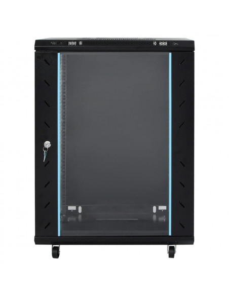 Armadietto di Rete 15U con Ruote Girevole 19" IP20 53x40x80 cm