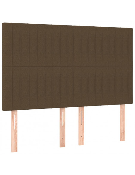 Giroletto a Molle con Materasso Marrone Scuro 140x190cm Tessuto
