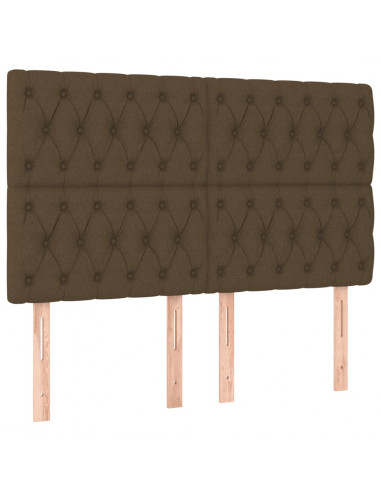 Giroletto a Molle con Materasso Marrone Scuro 140x190cm Tessuto