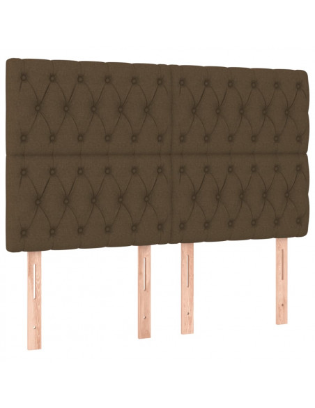 Giroletto a Molle con Materasso Marrone Scuro 140x190cm Tessuto
