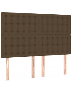 Giroletto a Molle con Materasso Marrone Scuro 140x190cm Tessuto