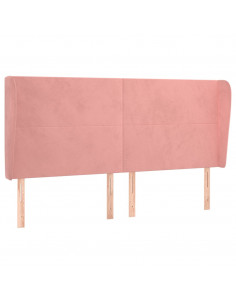 Testiera ad Orecchio Rosa 203x23x118/128 cm in Velluto 2