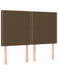 Giroletto a Molle con Materasso Marrone Scuro 140x190cm Tessuto