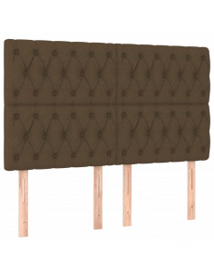 Giroletto a Molle con Materasso Marrone Scuro 140x190cm Tessuto 2