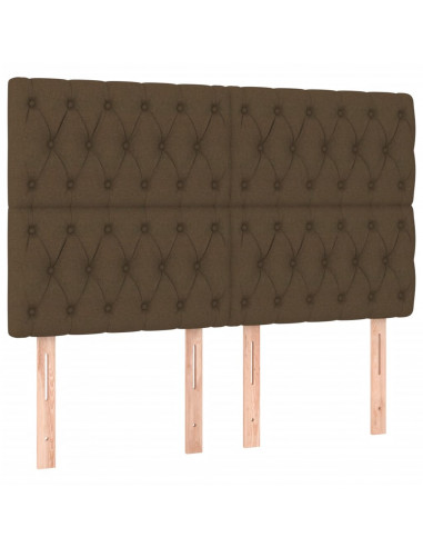 Giroletto a Molle con Materasso Marrone Scuro 140x190cm Tessuto