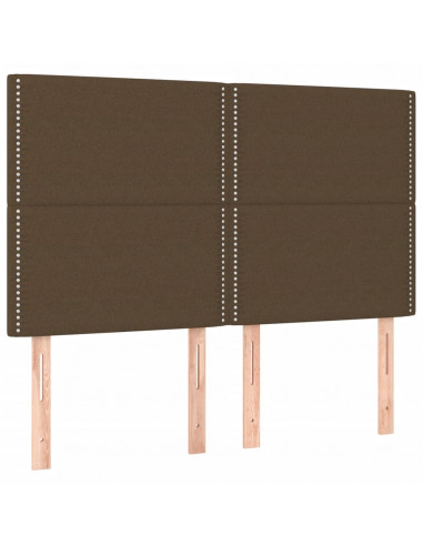 Giroletto a Molle con Materasso Marrone Scuro 140x190cm Tessuto