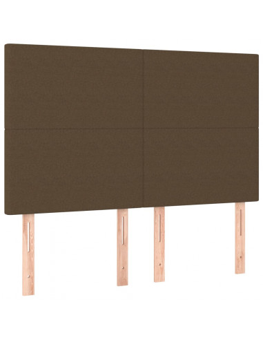 Giroletto a Molle con Materasso Marrone Scuro 140x190cm Tessuto