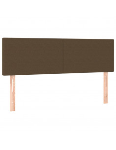 Giroletto a Molle con Materasso Marrone Scuro 140x190cm Tessuto