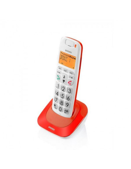 Brondi Bravo Bright Telefono DECT Rosso Identificatore di chiamata