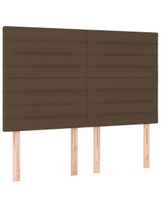 Giroletto a Molle con Materasso Marrone Scuro 140x200cm Tessuto 2