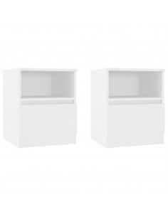 Comodini 2 pz Bianchi 40x40x50 cm in Legno Multistrato 2